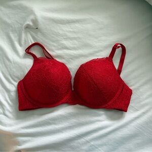 Vibrant Scarlet Lace Bra